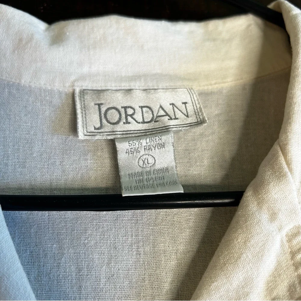 Vintage Linen/Rayon Jordan Short Sleeve Button-Up Shirt size L / XL - Picture 10 of 10